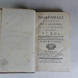 Shakespeare; 'Traduit de l'Anglois', dédié au Roi, translated by Pierre Le Tourneur, 12 vols (some