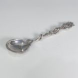 A 19thC Dutch silver Spoon, with London import marks for Joseph Abraham Yager, 1907, the pear shaped