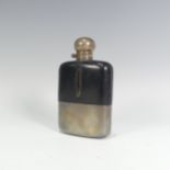 A George V silver mounted Hip Flask, by James Dixon & Sons Ltd., hallmarked Sheffield, 1933, black