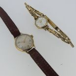 A 9ct yellow gold lady's Wristwatch, on 9ct gold bracelet strap, gross total weight 12.8g,