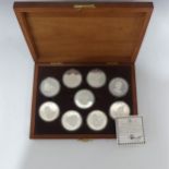 The Birmingham Mint 'Queens of the British Isles' sterling silver medallion Set, hallmarked