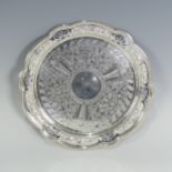 A Victorian silver circular Tray, by Atkin Brothers, hallmarked Sheffield, 1892, with pierced and
