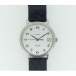 A vintage Eterna Executive Quartz 4000 gentleman's Wristwatch, with Swiss movement, the circular