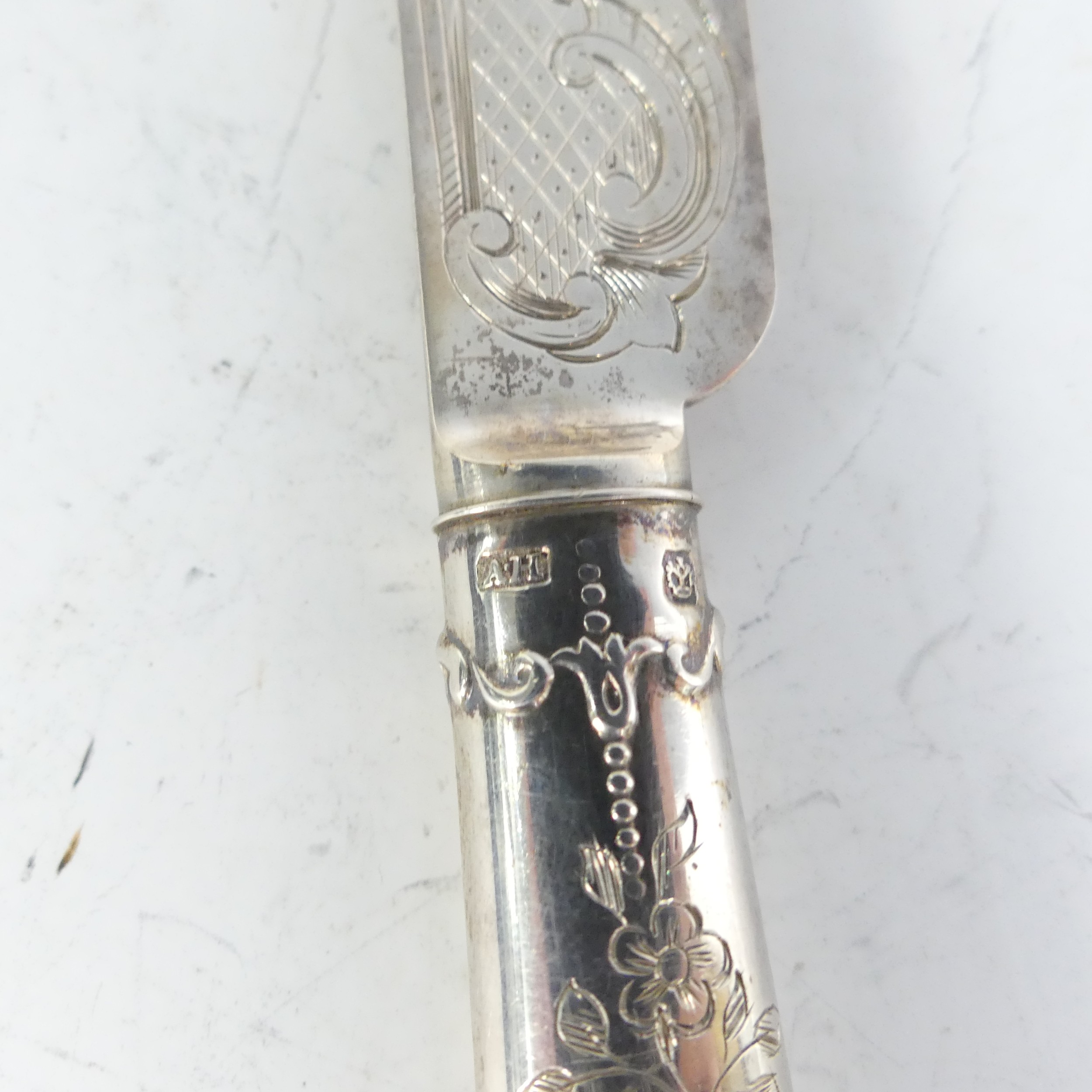 A Victorian silver cased Travelling / Christening Cutlery Set, by Aaron Hadfield, hallmarked - Image 4 of 7