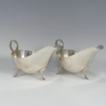 A pair of George VI silver Sauce Boats, by James Dixon & Sons Ltd, hallmarked Sheffield, 1943, of