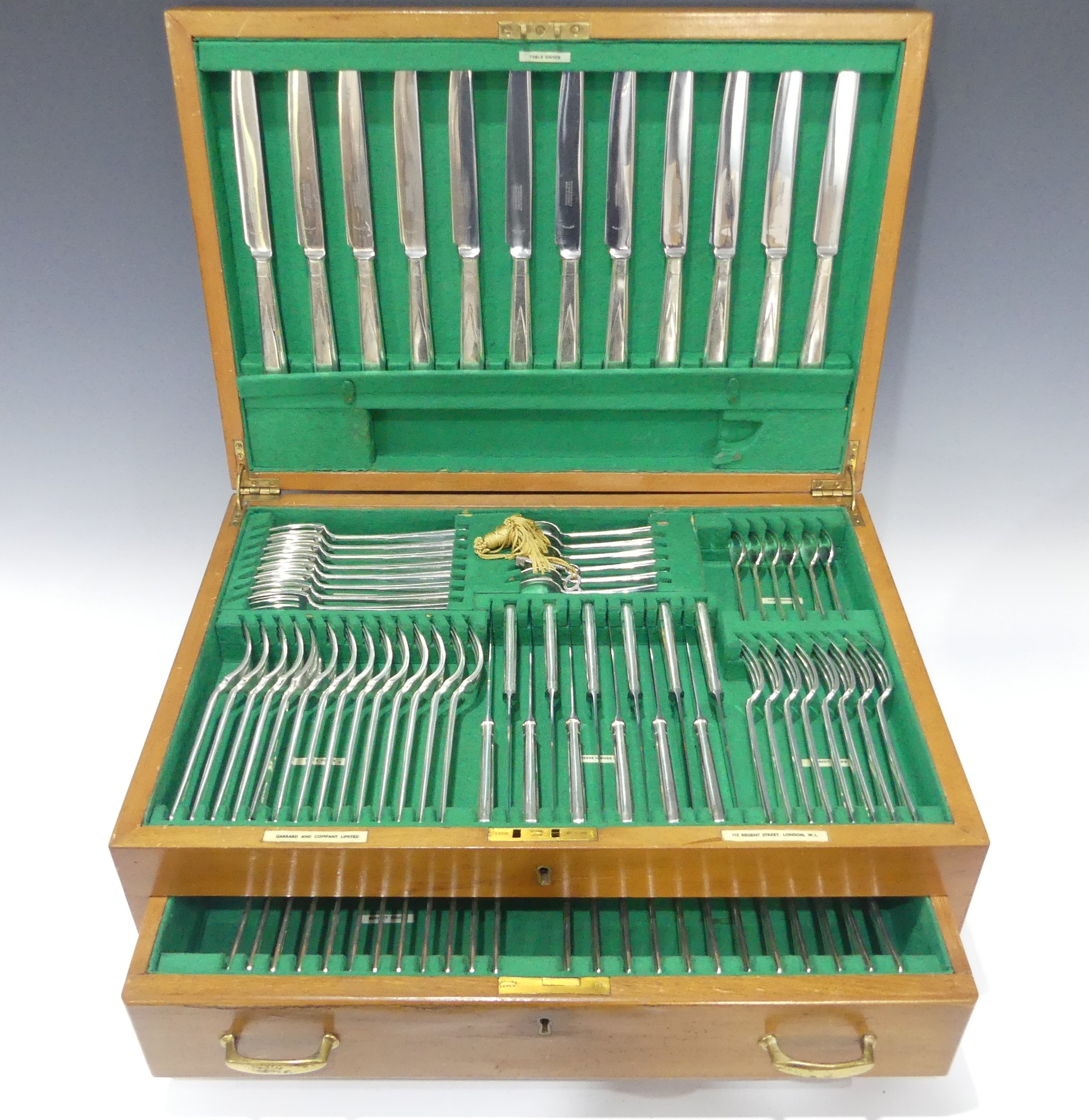 A Garrard & Co.Ltd canteen of Regent Plate cutlery, in the Art Deco style, twelve place settings,