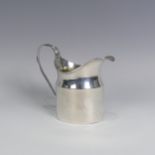 A George III silver Cream Jug, by Frances Purton, hallmarked London 1794, plain oval form with