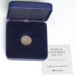 WITHDRAWN: A Henry III (1216-1272) silver Penny, with Westminster certificate of authenticity,