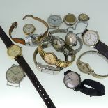 A lady's gold plated Omega Geneve Wristwatch, on replacement expanding metal strap, running,