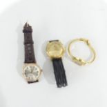 A vintage Rado Incabloc gold plated Wristwatch, with 25-jewels movement, c.1960's, together with