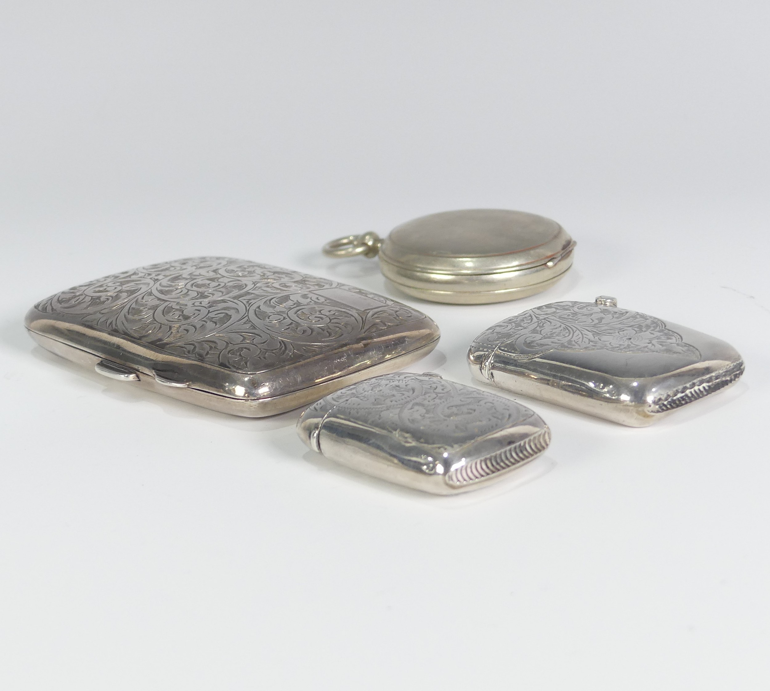 A George V silver Cigarette Case, by Joseph Gloster Ltd., hallmarked Birmingham, 1929, of hinged