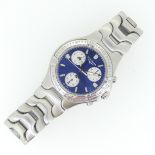 A Longines 'Sport Wing' stainless steel chronograph quartz bracelet Watch, model no. L3 614 4,