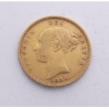 A Victorian gold Half Sovereign, dated, 1886, with shield reverse.