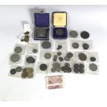 A small quantity of 19thC Coins, including a George III 'Cartwheel' Two pence, three Victorian