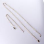 A 9ct yellow gold Chain Necklace, 45cm long, together with a corresponding bracelet, 19cm long,