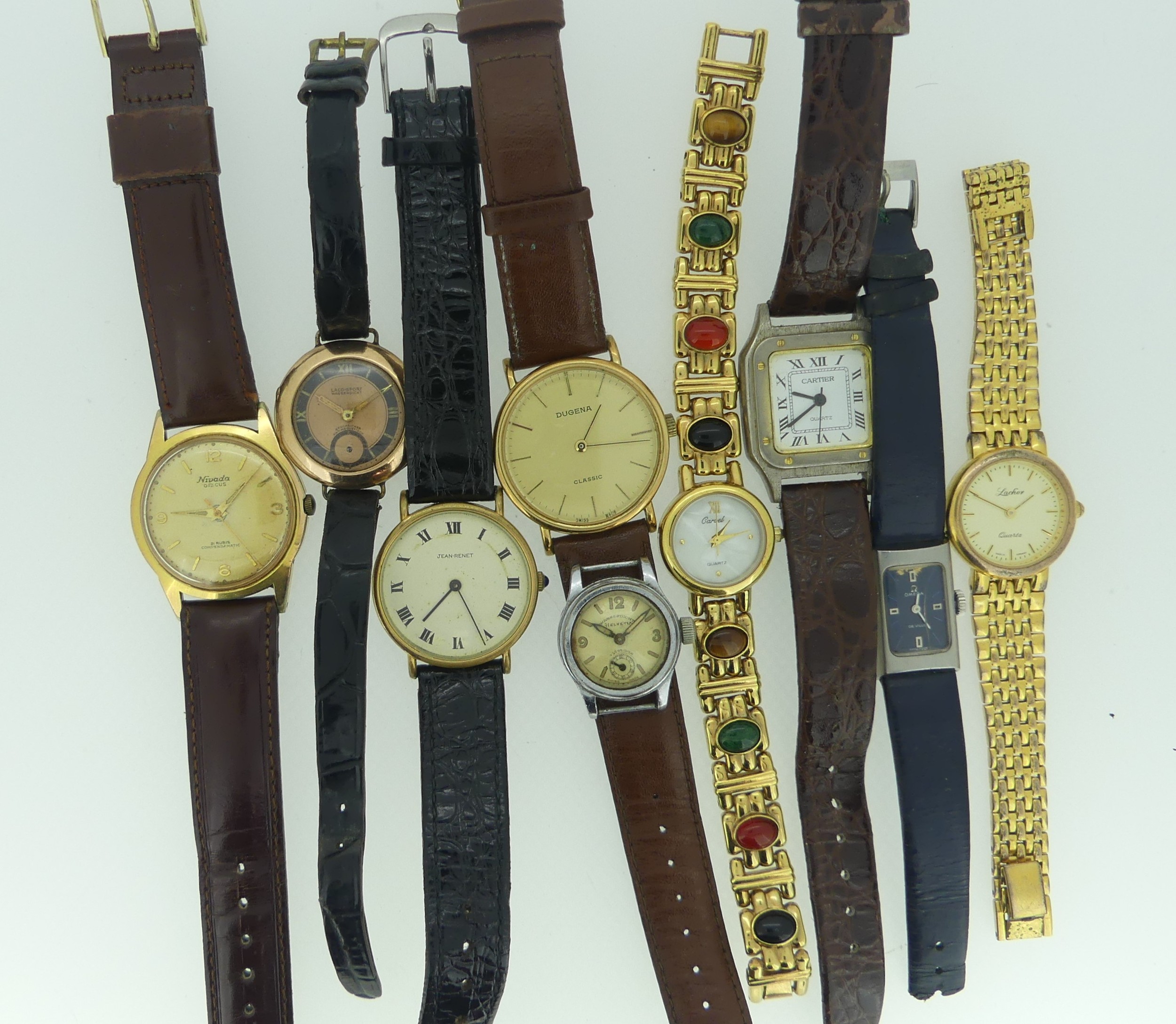 A quantity of Wristwatches, manual and quartz, including 9ct gold Laco-Sport, lacks second hand,