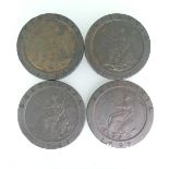 Four ‘Cartwheel’ Two Pence Coins, all v/f (4) Provenance; The Jeffery William John Dodman Collection