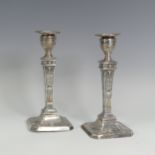 A pair of late Victorian silver Candlesticks, by Walter Latham & Son, hallmarked Sheffield, 1899, in