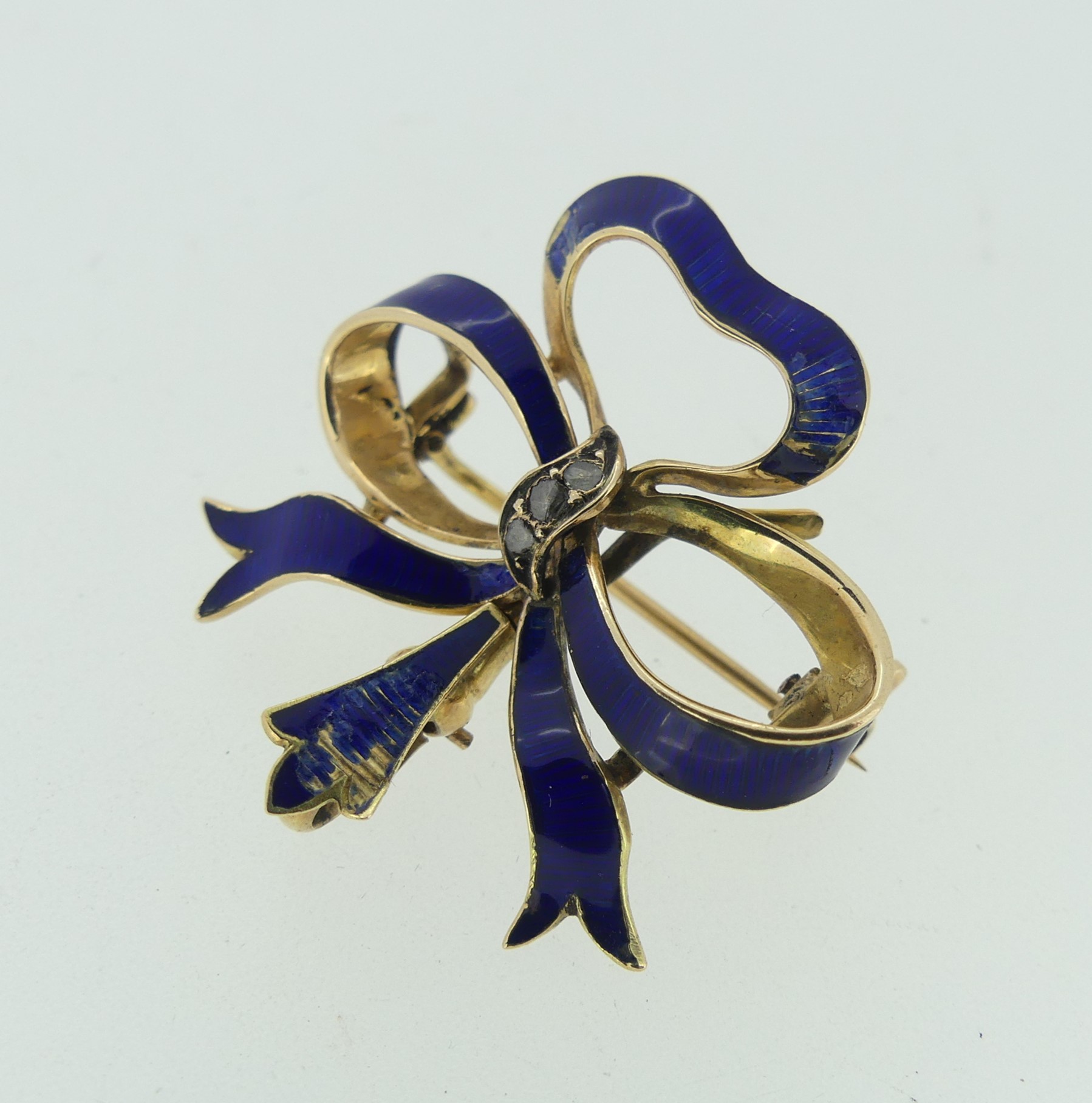 A 19thC Continental 14ct gold, enamel and diamond set Fob Watch, by Rossel & Fils, Geneve, signed on - Image 10 of 17
