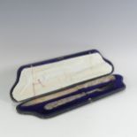 A Victorian cased silver Serving Knife and Fork set, by Martin, Hall & Co., hallmarked Sheffield,