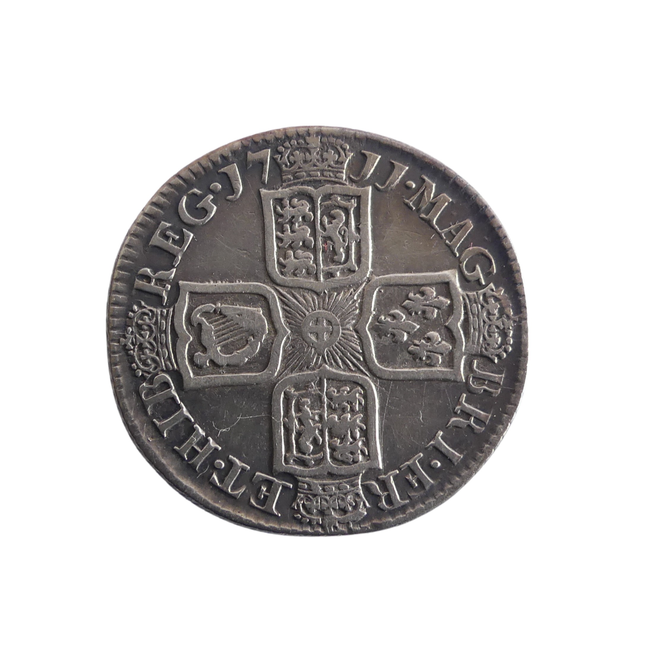 Two Queen Anne Shillings, dated 1711 (2) Provenance; The Jeffery William John Dodman Collection of - Image 4 of 4