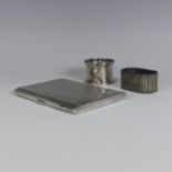 A George VI silver Cigarette Case, by Joseph Gloster Ltd., hallmarked Birmingham 1937, in the Art