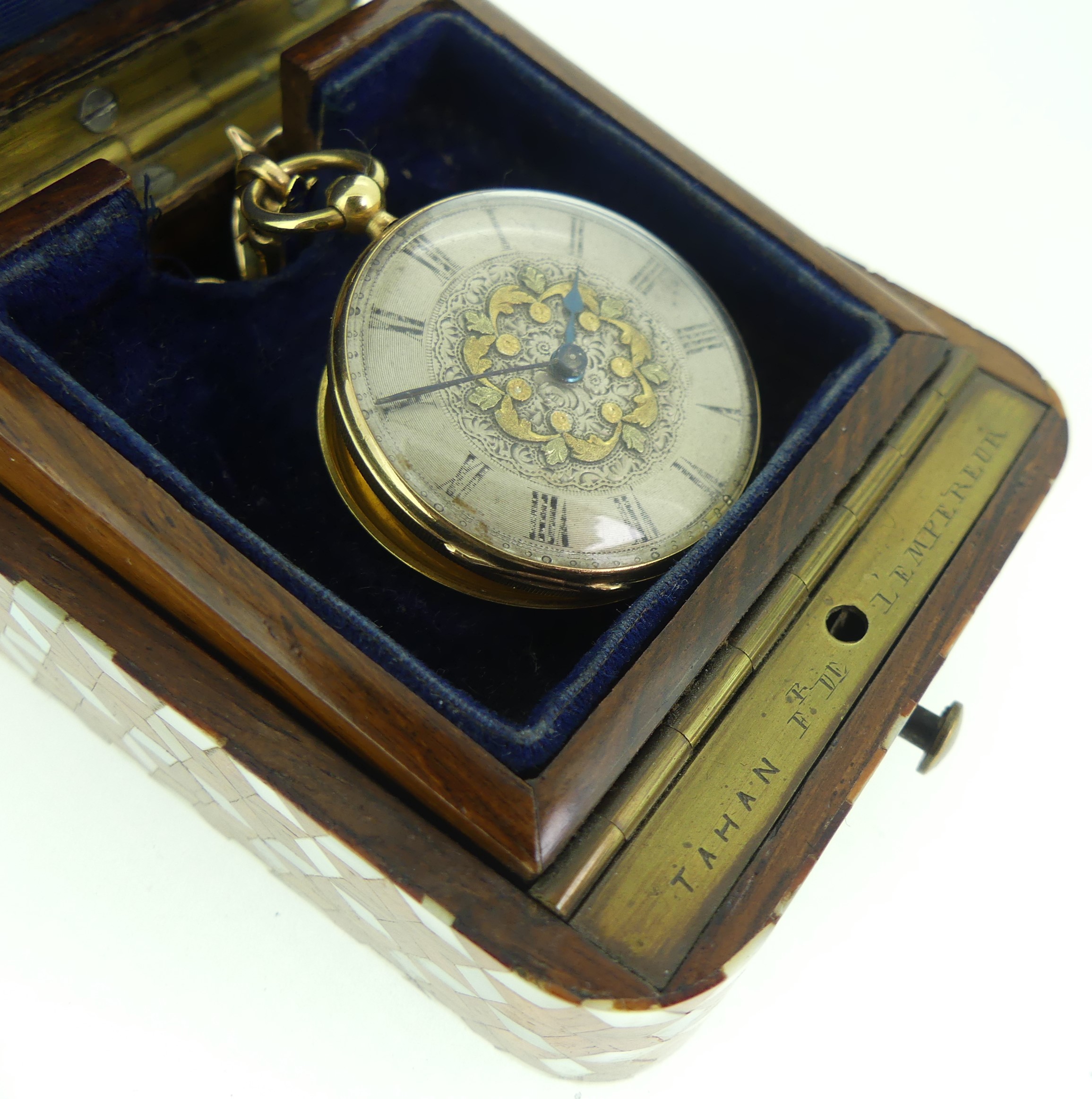 A 19thC Continental 14ct gold, enamel and diamond set Fob Watch, by Rossel & Fils, Geneve, signed on - Image 3 of 17