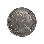 A Queen Anne Shilling, dated 1708, e/f. Provenance; The Jeffery William John Dodman Collection of