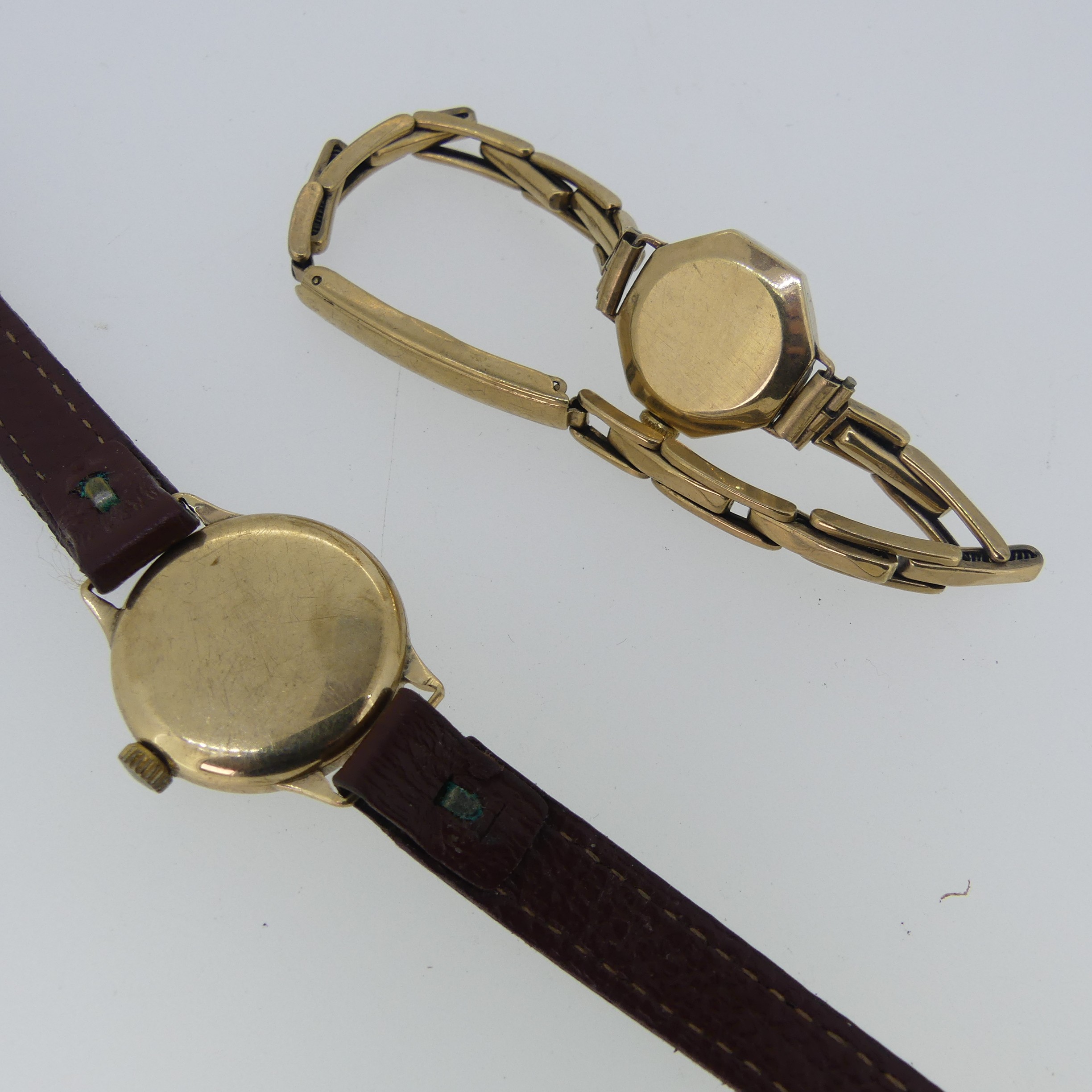 A 9ct yellow gold lady's Wristwatch, on 9ct gold bracelet strap, gross total weight 12.8g, - Image 2 of 2