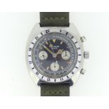 Vintage Wittnauer Longines Geneve Chronograph gentleman’s stainless steel Wristwatch, 245T, with