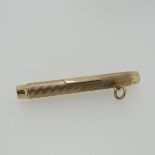 Sampson Mordan; A 9ct gold Propelling Pencil, hallmarked London, 1916, the body with engine turned