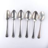A set of six silver Teaspoons, four with London import marks for 1927, the other two hallmarked