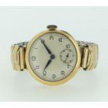 A 1920's 18ct gold Rolex Wristwatch, the case back with Glasgow import marks for 1924, and '7