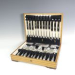 A Canteen of Elizabeth II silver Cutlery, by Cooper Brothers & Sons Ltd., Old English pattern, six