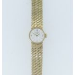 A Longines 9ct gold lady's bracelet Wristwatch, the circular silvered dial with gilt Arabic and