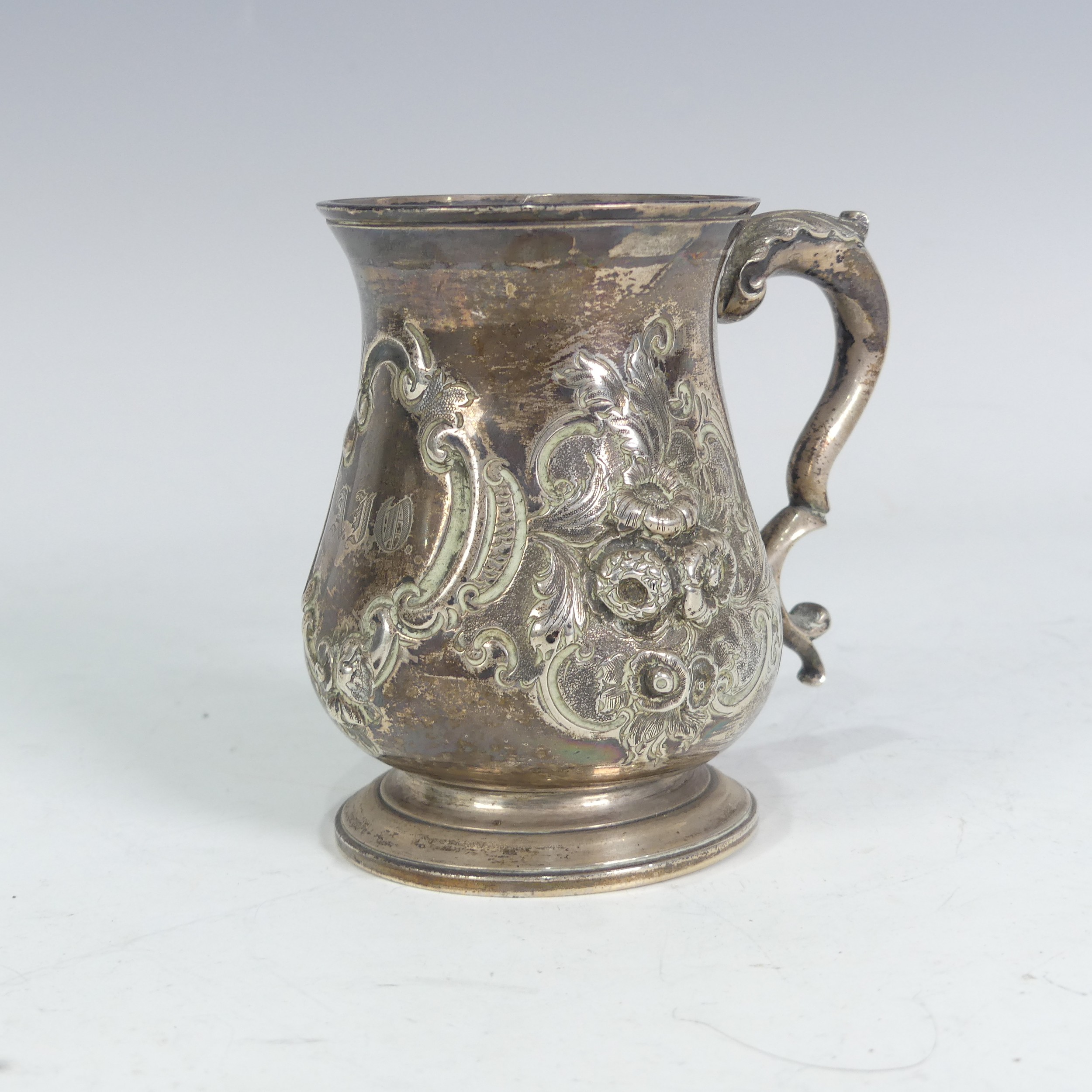 A Victorian silver Mug, by Daniel & Charles Houle, hallmarked London, 1861, of baluster form with - Image 4 of 6