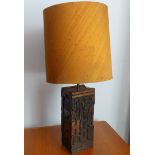 A Retro 1960s 'Brian Bradley' letterpress Lamp Base and shade, made from wooden letterpress blocks