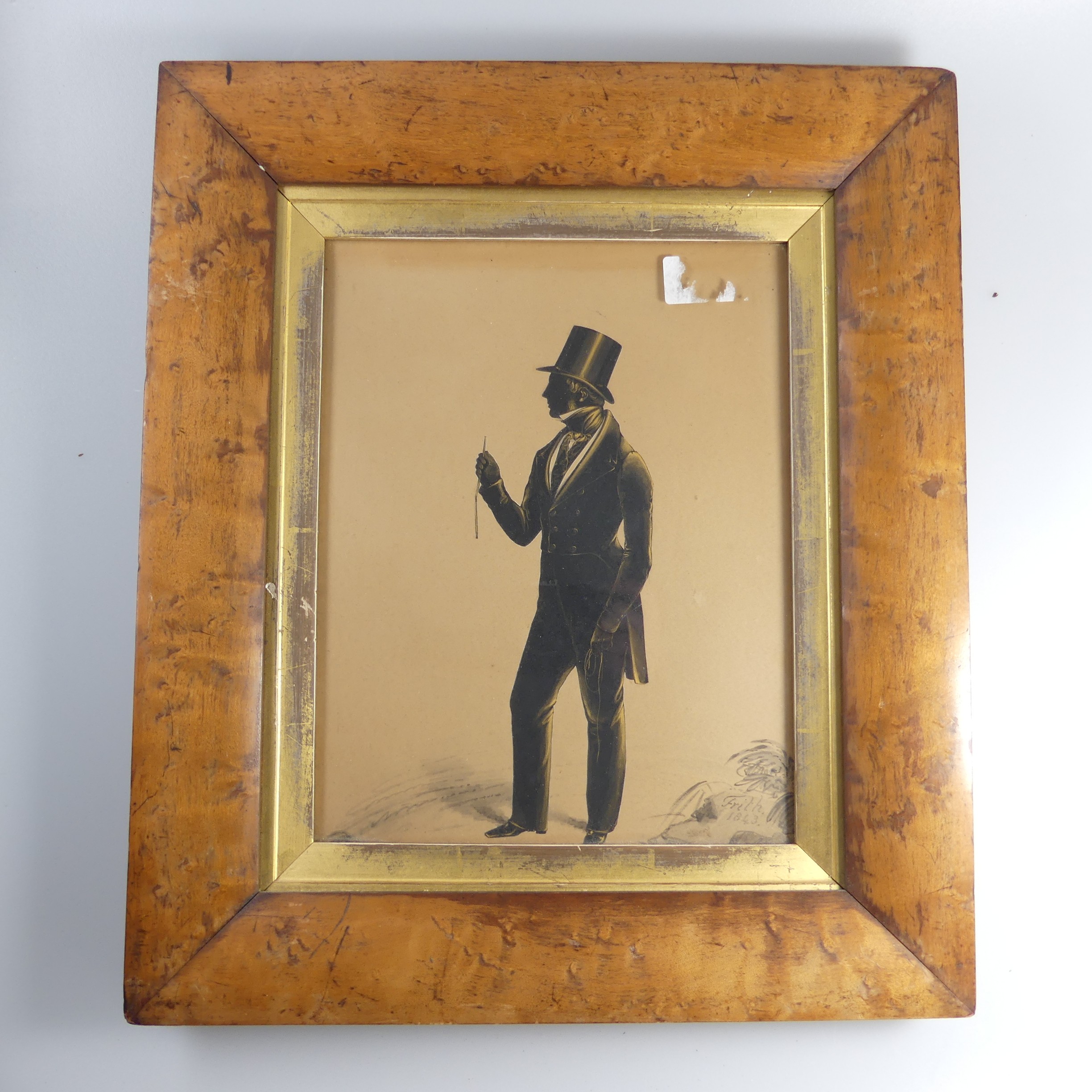 Frederick Frith (1819-1871), Silhouette portrait of a Gentleman in Top Hat, cut-out silhouette