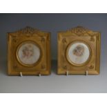 A pair of early 20thC Portrait Miniatures of young girls, watercolour on ivory, indistinctly