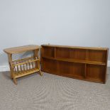 A Retro Ercol blond elm Magazine Rack, W 55 cm x H 49.5 cm x D 36.5 cm, together with a Retro