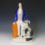 A 19thC Staffordshire pottery figure of 'The Prince of Wales', c. 1860, modelled as Edward VII, then