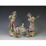 A pair of Royal Dux porcelain Figures, both modelled as musicians, factory marks to base, together