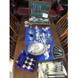 A Canteen of Arthur Price Arden Plate Cutlery, six place setting, together with a pair of silver