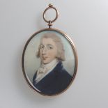 William Thicke (British, fl. 1787-1814), Portrait Miniature of a young Gentleman wearing a blue