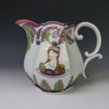 A 19thC pearlware lustre Jug, commemorating the marriage of Princess Charlotte and Prince Leopold,