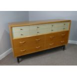 A Mid-20thC bi-colour Sideboard, rectangular top above a two centual painted drawers flanked by