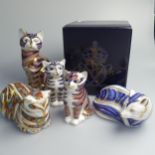A small quantity of Royal Crown Derby Paperweights, to include Platinum Arctic Fox with gold