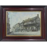 Paul Braddan, Chester, watercolour and pastel, 35cm x 59cm, framed, together with a framed print (2)