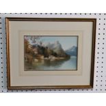 John Shapland (British, 1865-1929), Lake Lugano, watercolour, signed 'J. Shapland' (lower left) 18cm