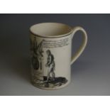 An early 19thC Newcastle Pottery Frog Mug, c. 1805, in memoriam of Nelson, cylindrical form with